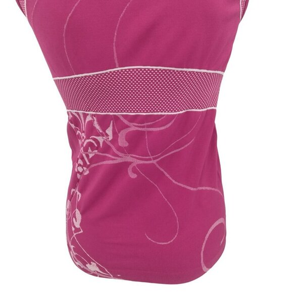 Athleta Seamless Pink Abstract Polka Dot Muscle Tank Top Size M Stretch - Picture 9 of 11